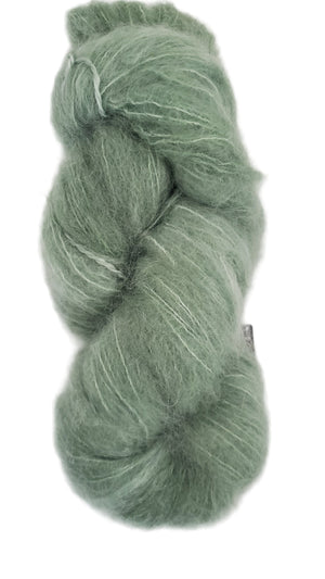 WHISKER - EUCALYPTUS - Hand Dyed - Kid Mohair/Wool Yarn Skein - 50 grams