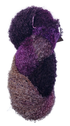 Wool Curly Locks - FIG - Hand Dyed Textured Yarn 78% Kid Mohair - Landscape Shades - 22/24 Cut Strands