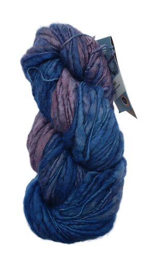 Slubby - WILD BLUEBERRY -  Merino/Blue Face Leicester - Hand Dyed Textured Yarn Thick and Thin