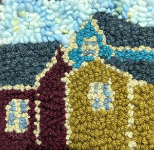 THE NEIGHBOURHOOD - Rug Hooking Kit 6" x 6" (BURLAP) - Deanne Fitzpatrick Design