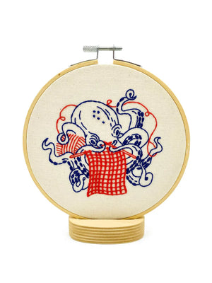 Hook Line Tinker - KNITTING OCTOPUS - Complete Embroidery Kit