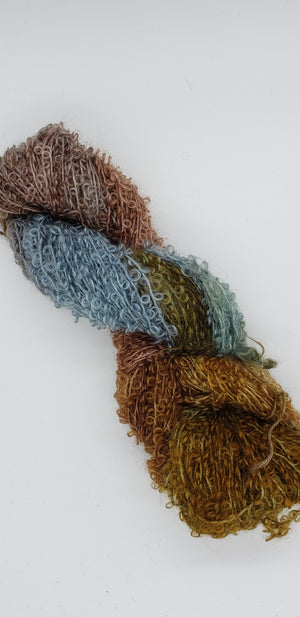 Wool Curly Locks - BRONZE - Hand Dyed Textured Yarn - Landscape Shades