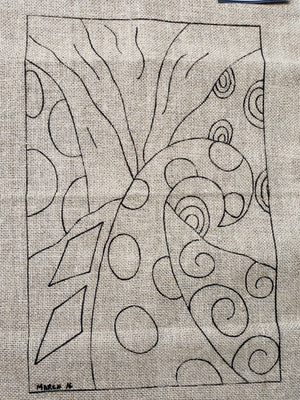 Abstract Rug Hooking Pattern Deanne Fitzpatrick – Red Sand Fibre Art Studio