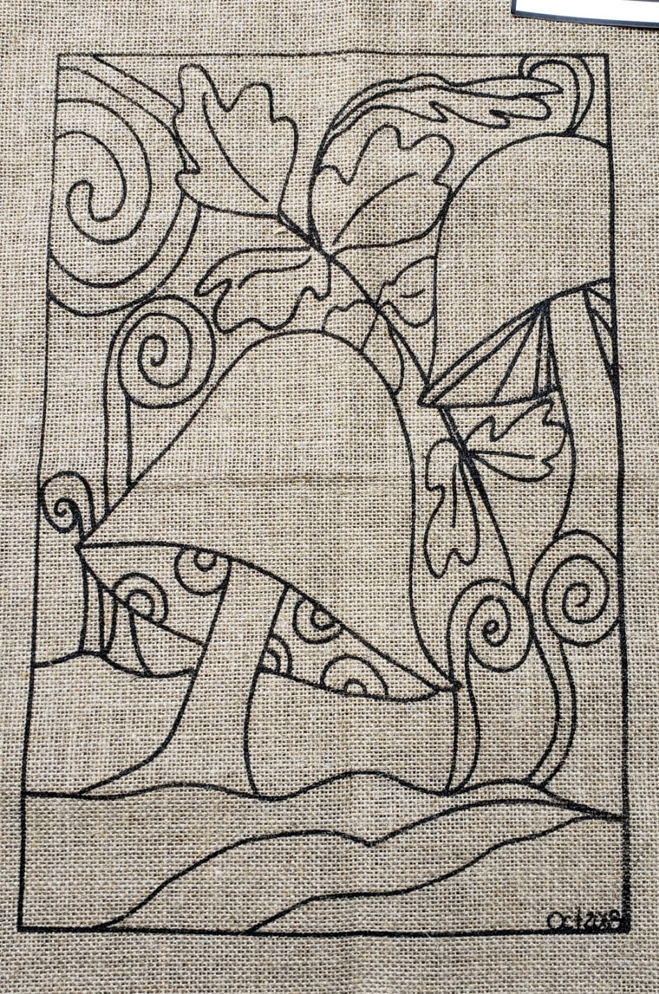 MUSHROOMS -  Rug Hooking Pattern on Linen - Deanne Fitzpatrick -07-23-21