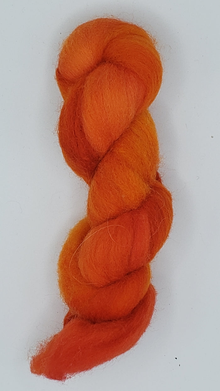 Corriedale Sliver - SUNSET -  1 OZ Hand Dyed Fleece OOAK