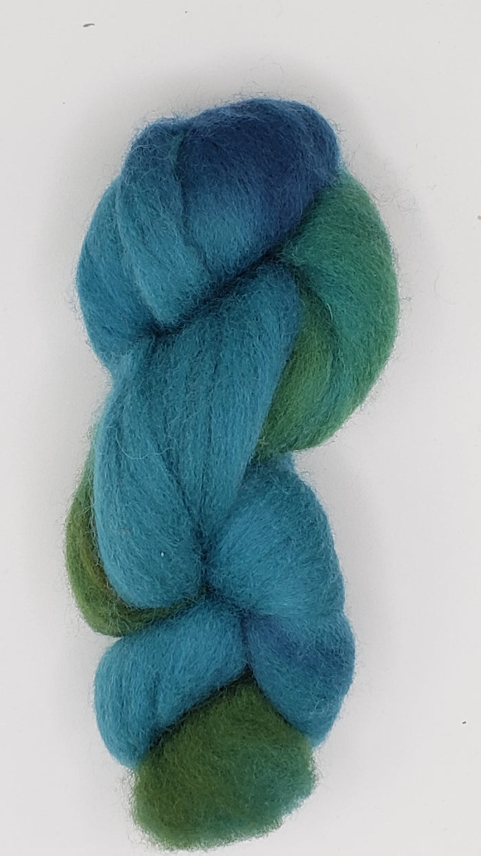 Corriedale Sliver - MERMAID -  1 OZ Hand Dyed Fleece OOAK