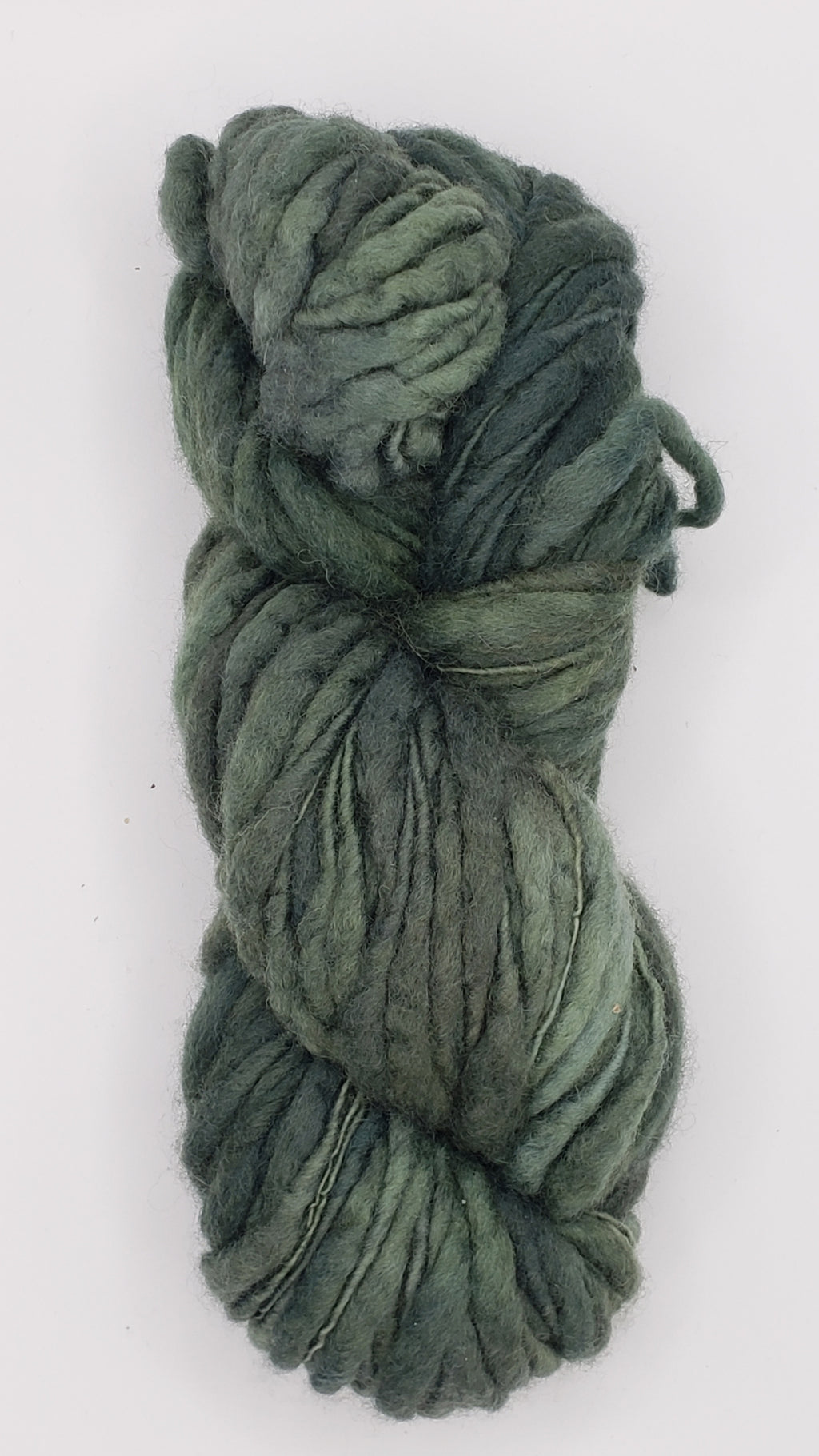 Slubby - KALE -  Merino/Blue Face Leicester - Hand Dyed Textured Yarn Thick and Thin
