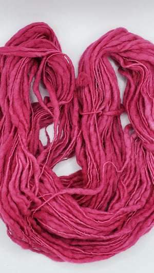 Slubby - RASPBERRY CORDIAL -  Merino/Blue Face Leicester - Hand Dyed Textured Yarn Thick and Thin