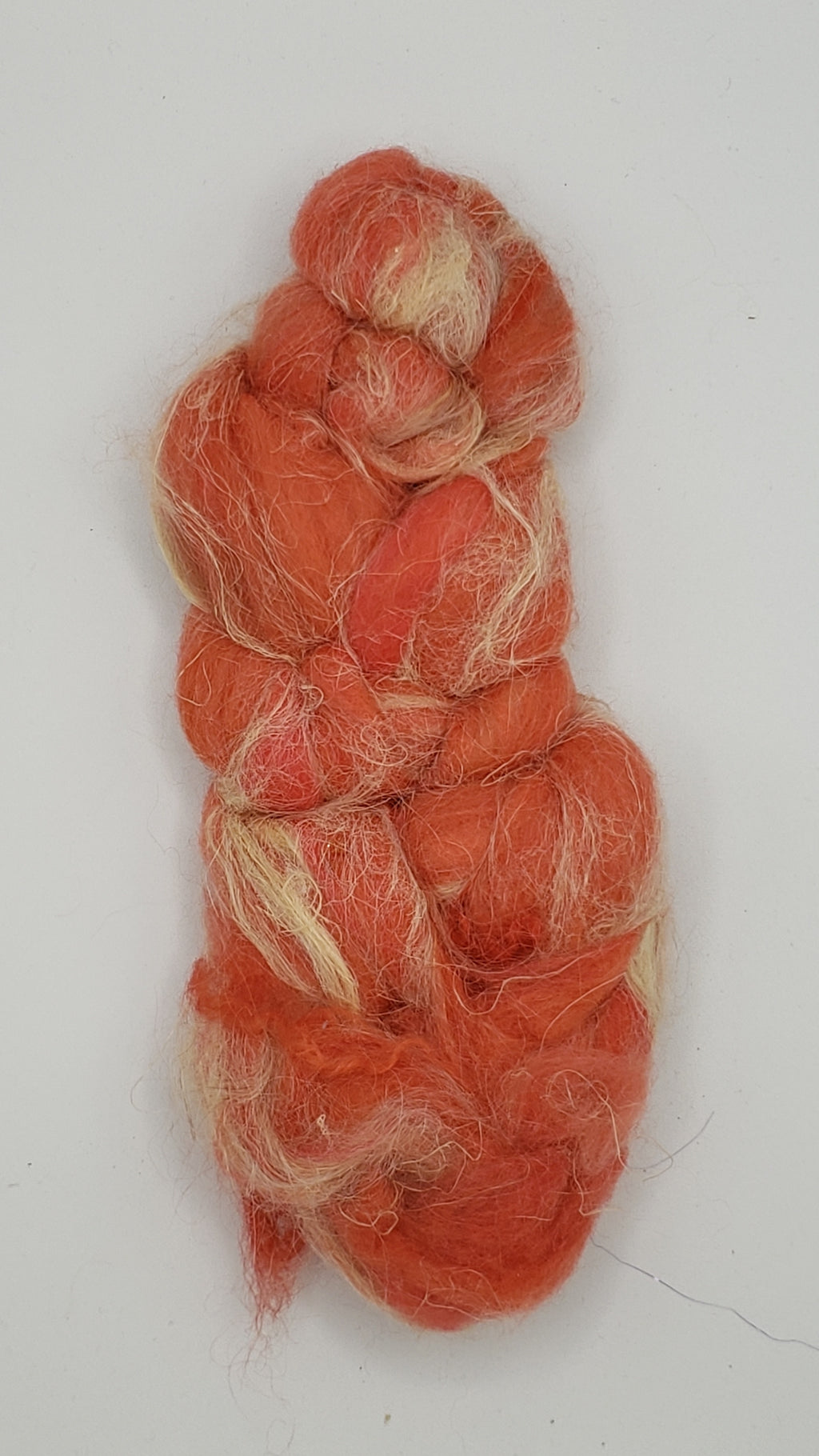 FLEECE - CORAL -  1 OZ Hand Dyed Fleece with Stellina