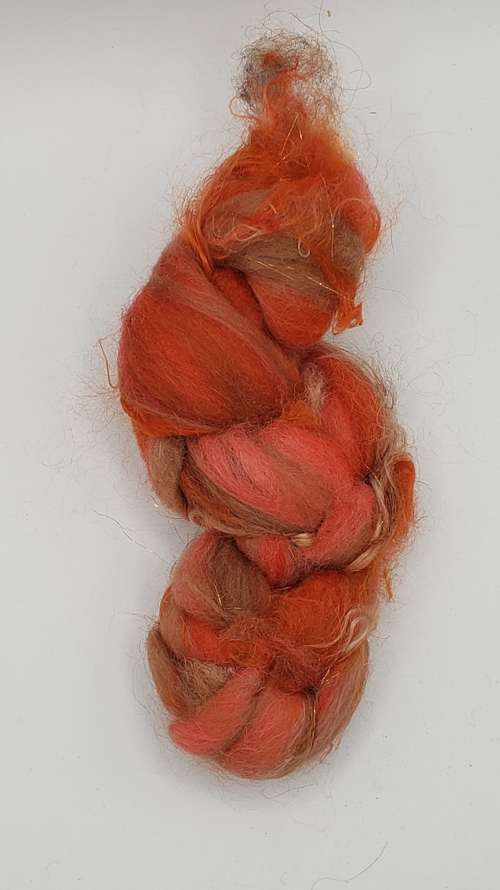 FLEECE - COPPER -  1 OZ Hand Dyed Fleece with Stellina