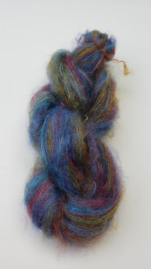 SUNSET VIEW  Mohair Yarn Skein - 30 grams - OOAK -BLKSLF