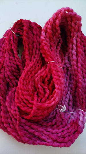Crimp - PINK PEONY - Hand Dyed Chunky Textured Yarn - Landscape Shades