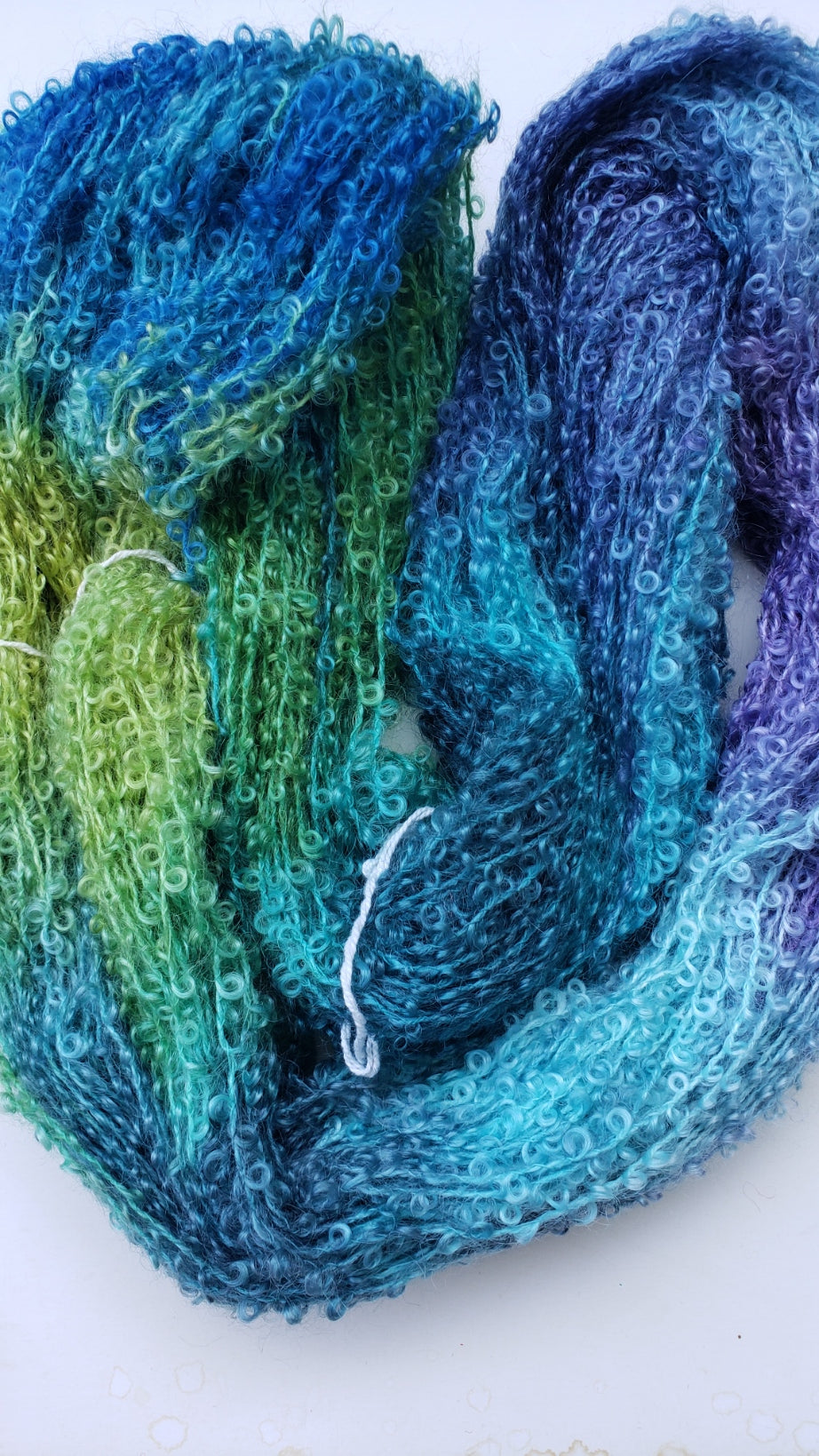 Wool Curly Locks - BLOOMING FLOWERS - OOAK -  Hand Dyed Textured Yarn