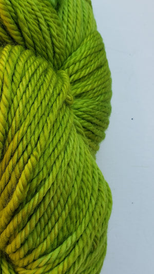 Back Country - GRANNY SMITH - Hand Dyed Chunky Yarn 4 ounces/125g