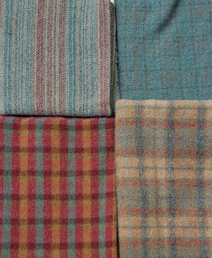 BLUE GREEN SHADES 201 - Wool Bundle - one yard - 100% Wool for Rug Hooking & Wool Applique