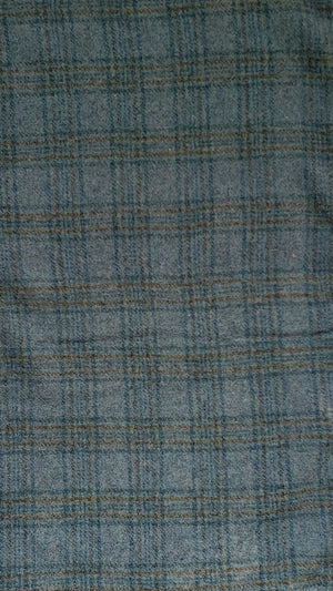 BLUE GREY PLAID - 100% Wool Fabric for Rug Hooking or Wool Applique RSS328