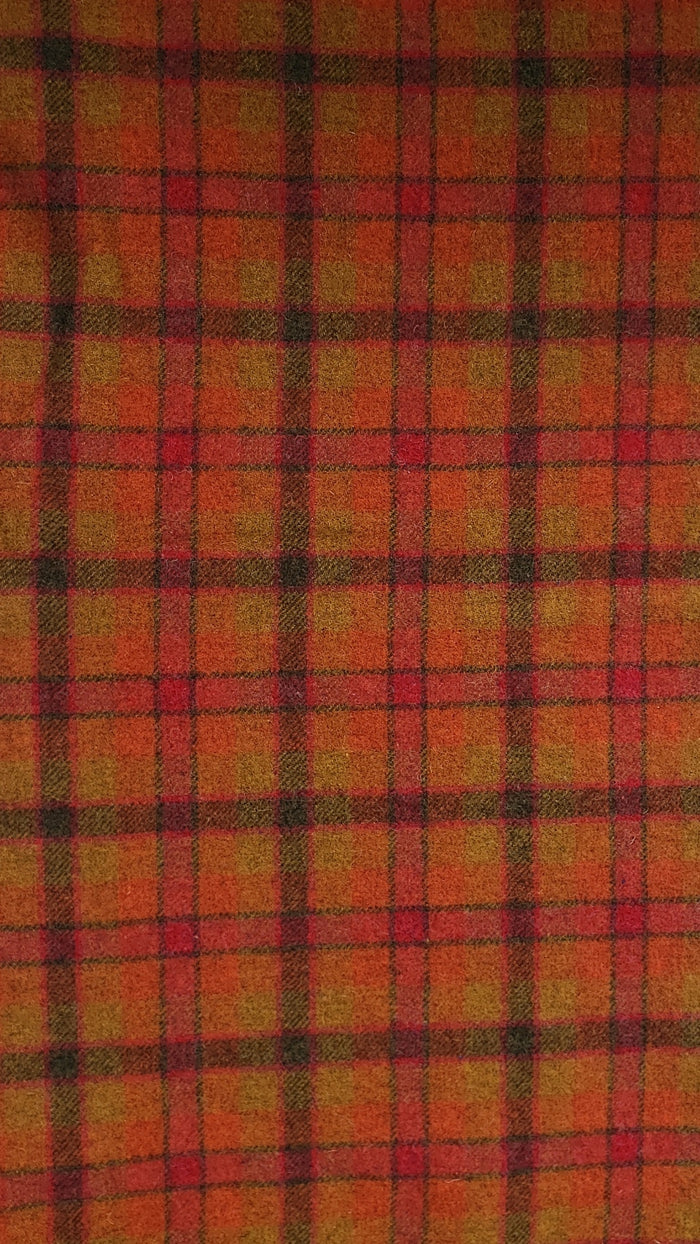 MAPLE FOLIAGE PLAID- 100% Wool Fabric for Rug Hooking or Wool Applique RSS324