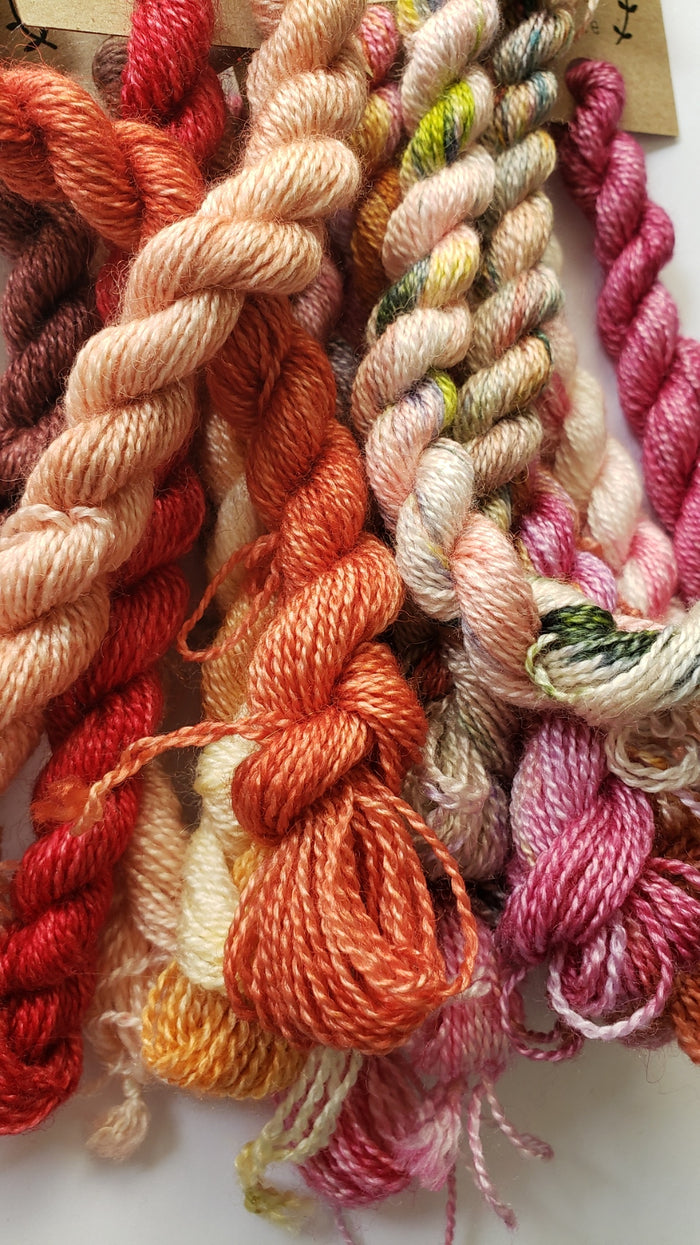 Lichen and Lace Embroidery Thread Wool/Silk - PINK