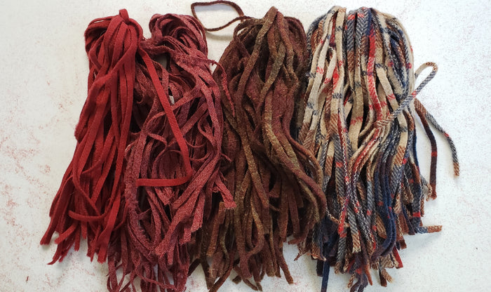 JBA- MEDLEY OF RED PACK 2 - #6 Wool Strips - 4.2 oz/120gr.