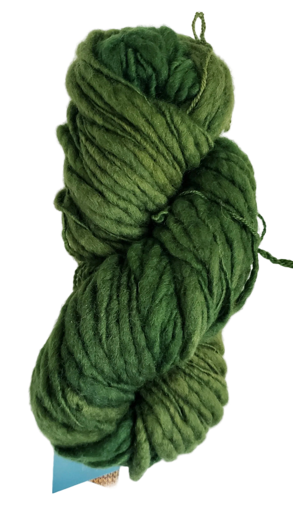 Slubby - FIDDLEHEAD GREEN -  OOAK - Merino/Blue Face Leicester - Hand Dyed Textured Yarn Thick and Thin