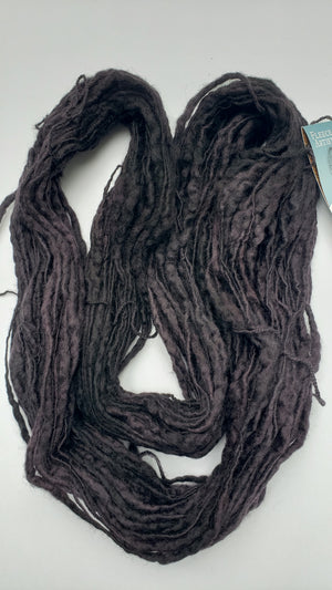 Slubby - BLACK -  Merino/Blue Face Leicester - Hand Dyed Textured Yarn Thick and Thin