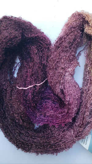 Wool Curly Locks - FIG - Hand Dyed Textured Yarn - Landscape Shades - 22/24 Cut Strands