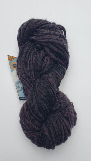 Slubby - BLACK -  Merino/Blue Face Leicester - Hand Dyed Textured Yarn Thick and Thin