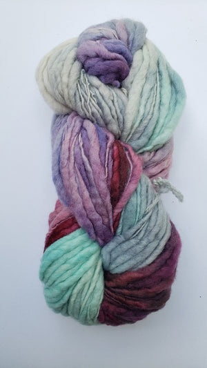 Slubby - ICE WINE -  Merino/Blue Face Leicester - Hand Dyed Textured Yarn Thick and Thin