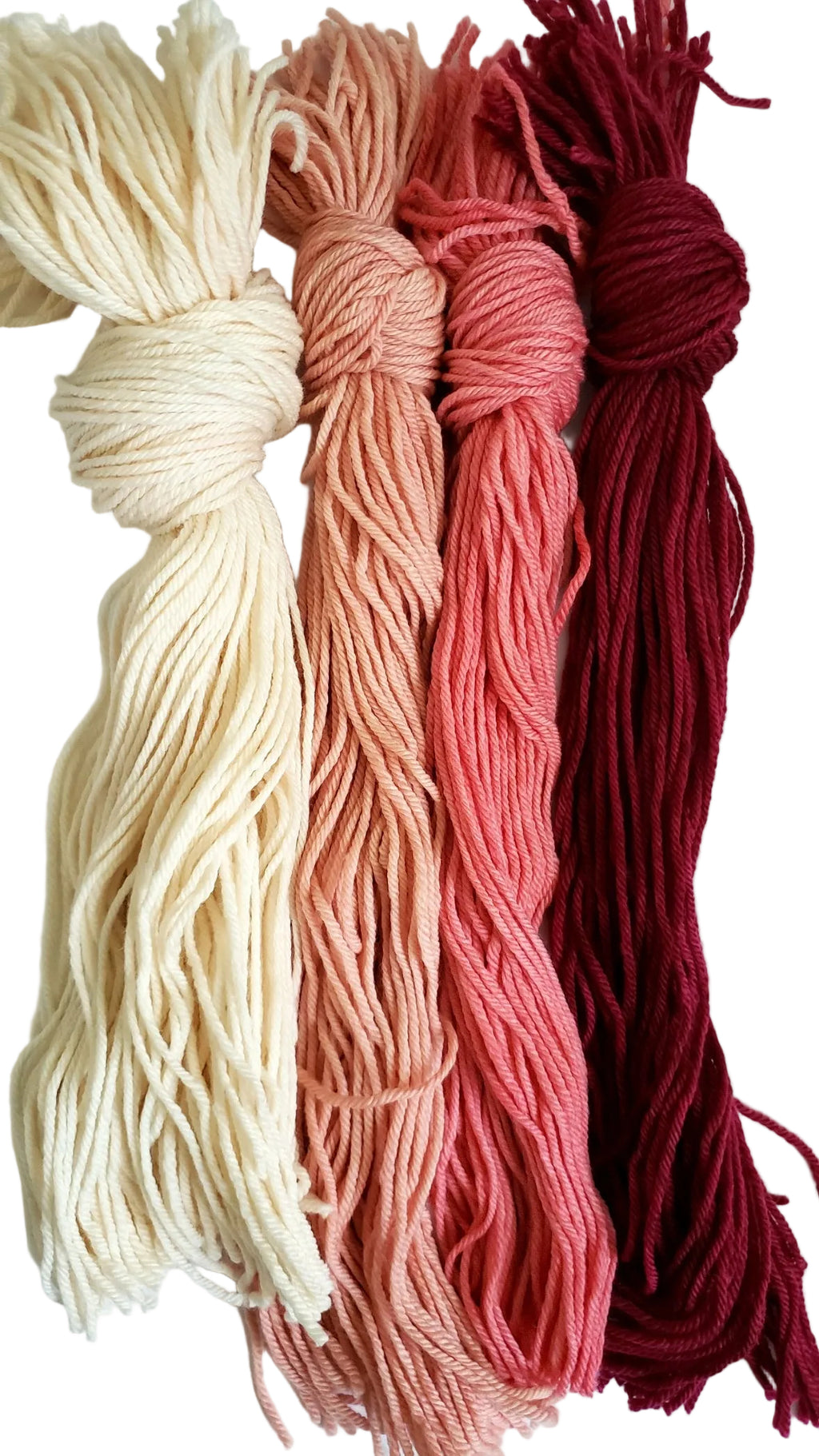 Chinook Worsted Weight - ROSE TEA MEDLEY - 100% Organic Merino Yarn - CUT STRANDS KIT ONLY