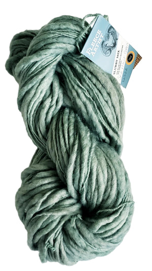 Slubby - SEA MIST GREEN -  OOAK - Merino/Blue Face Leicester - Hand Dyed Textured Yarn Thick and Thin