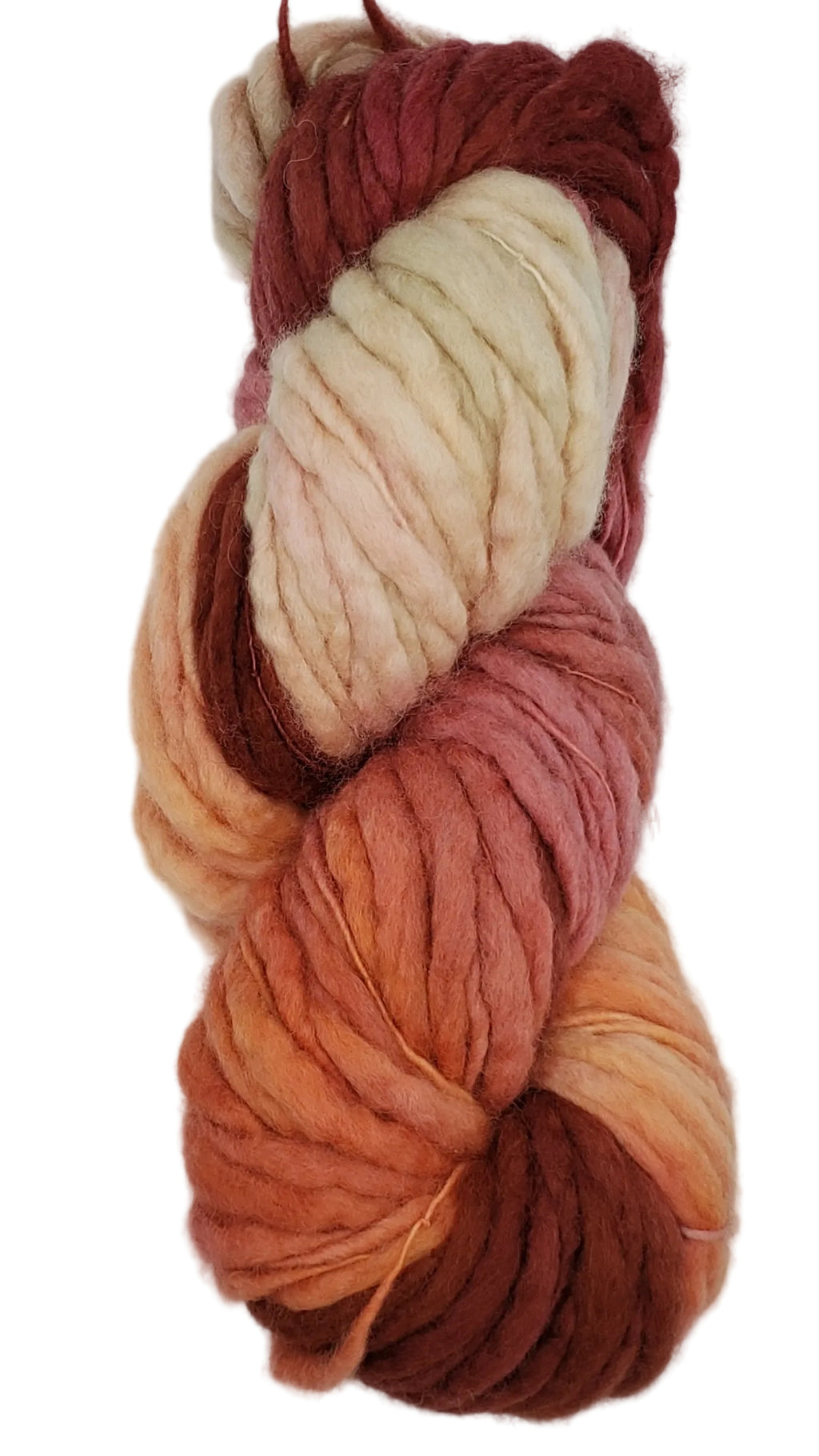 Slubby - DESERT BLOOMS -  OOAK - Merino/Blue Face Leicester - Hand Dyed Textured Yarn Thick and Thin