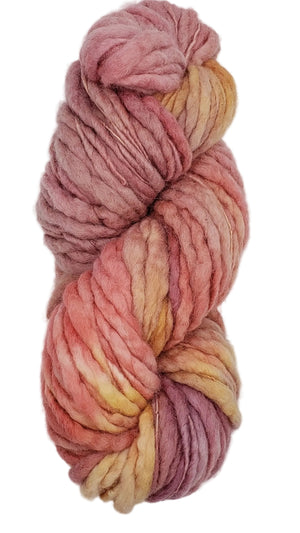 Slubby - SPRING GATHERING -  OOAK - Merino/Blue Face Leicester - Hand Dyed Textured Yarn Thick and Thin