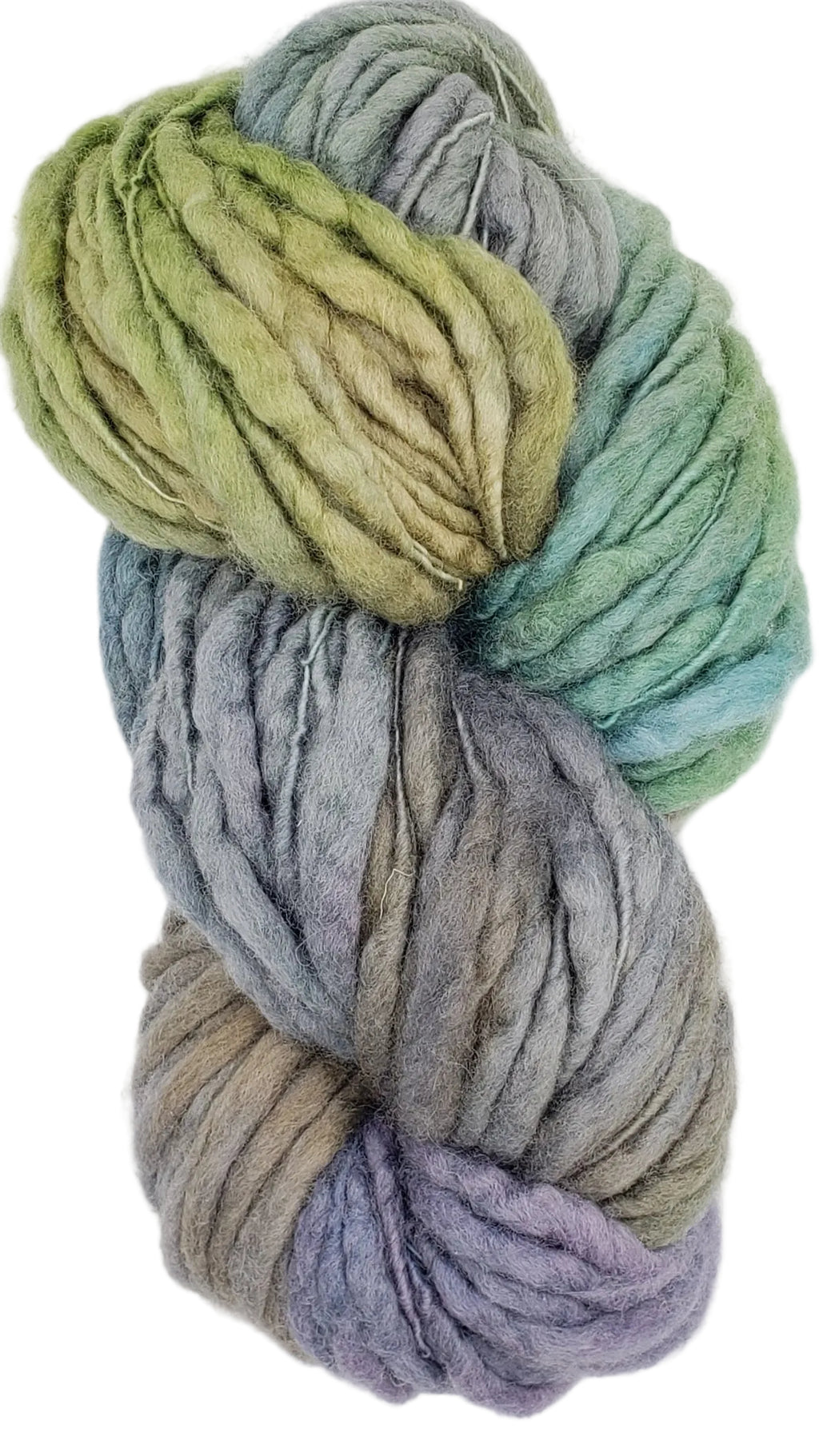 Slubby - ROCKY MOUNTAIN -  OOAK - Merino/Blue Face Leicester - Hand Dyed Textured Yarn Thick and Thin