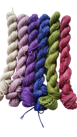 LL- LUPINE FIELDS - MINI SETS 6 SKEINS - 70% WOOL - 30% LINEN - Lichen and Lace