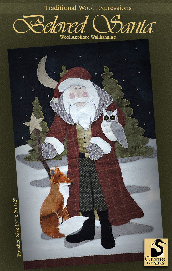 BELOVED SANTA - Crane Designs Wool Applique Pattern