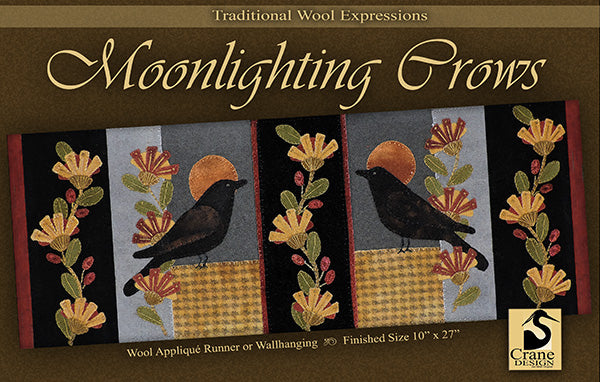 MOONLIGHTING CROWS - Crane Designs Wool Applique Pattern