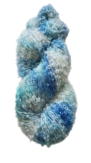 Wool Curly Locks - CLOUDS 2- Hand Dyed Textured Yarn - Landscape Shades