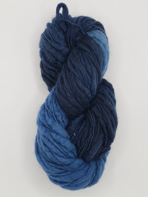 Slubby - DEEP DIVE -  OOAK Merino/Blue Face Leicester - Hand Dyed Textured Yarn Thick and Thin