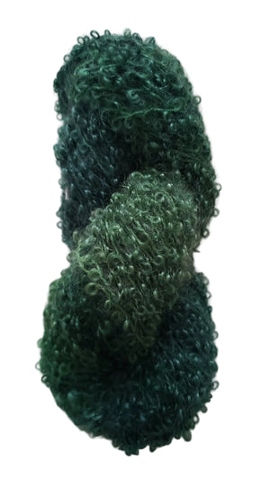 Wool Curly Locks - EVERGREEN 2 - Hand Dyed Textured Yarn - Landscape Shades