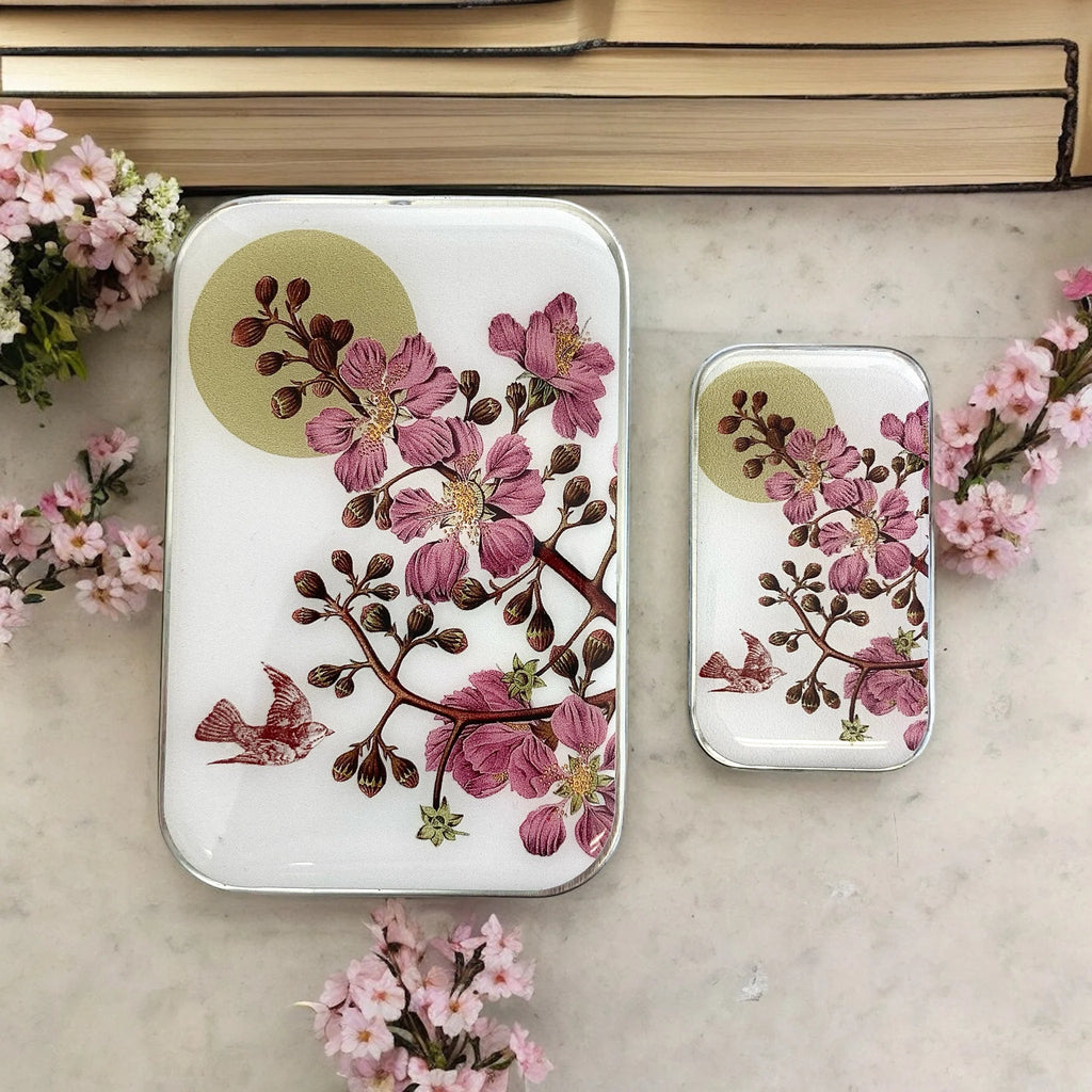 Firefly Notes Resin Tin - CHERRY BLOSSOM and SWALLOW - Small - Notion/Pill Tin