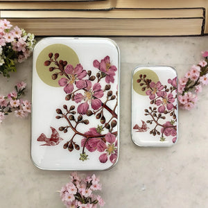 Firefly Notes Resin Tin - CHERRY BLOSSOM and SWALLOW - Small - Notion/Pill Tin