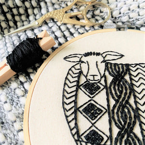 Hook Line Tinker - SWEATER WEATHER SHEEP - Complete Embroidery Kit
