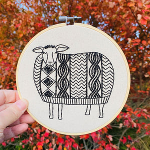 Hook Line Tinker - SWEATER WEATHER SHEEP - Complete Embroidery Kit