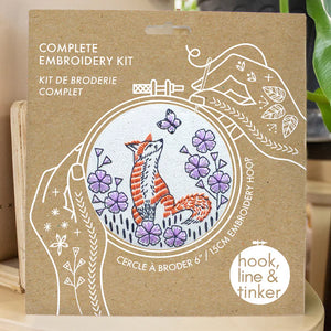 Hook Line Tinker - FOX IN PHLOX - Complete Embroidery Kit