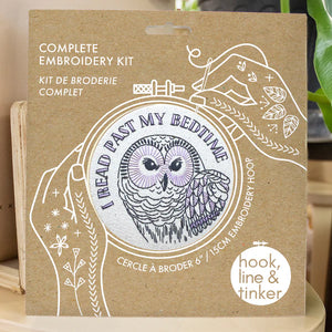 Hook Line Tinker - I READ PAST MY BEDTIME - Complete Embroidery Kit