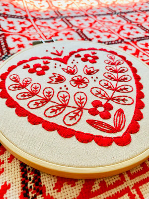 Hook Line Tinker - NORDIC HEART - Complete Embroidery Kit