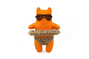 Kiriki Press  Costumed Cat - LEOPARD CAT - Embroidery Wool Felt Doll Kit - DIY Plushie