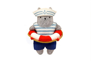 Kiriki Press  Costumed Cat - SAILOR CAT - Embroidery Wool Felt Doll Kit - DIY Plushie