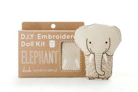 Kiriki Press - ELEPHANT - Embroidery Doll Kit - DIY Plushie Level 1