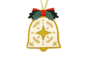 Kiriki Press Felt Christmas Ornie - BELL - Embroidery Wool Felt  Kit - DIY